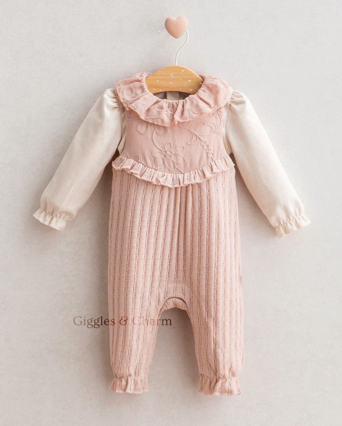 2-Piece Ruffle collar Overalls set – Giggles & Charm