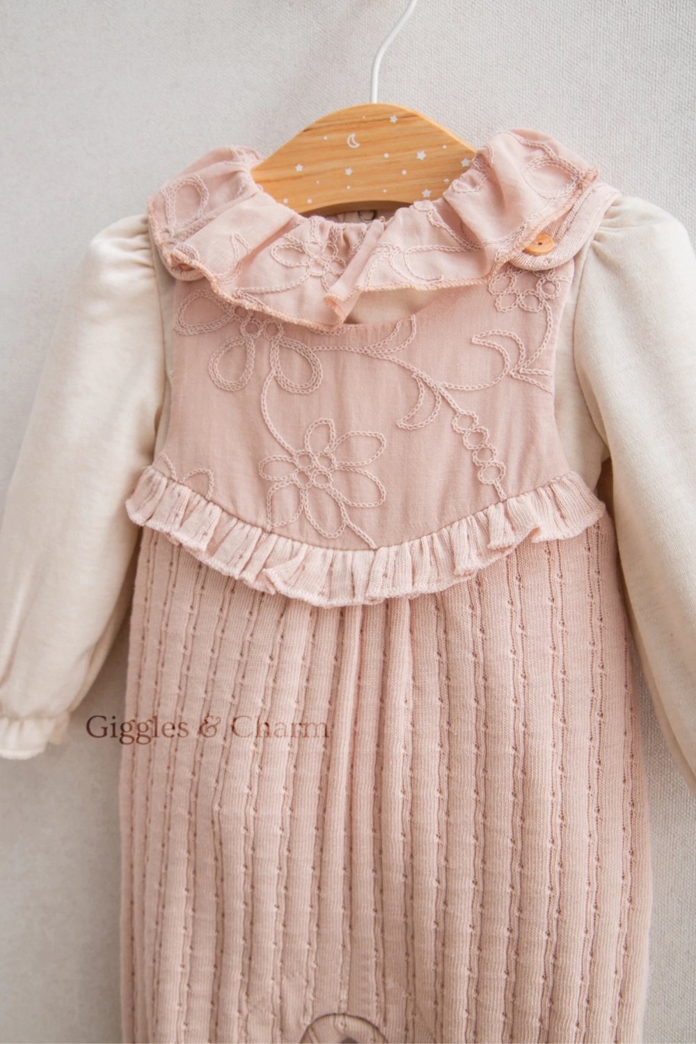 2-Piece Ruffle collar Overalls set – Giggles & Charm