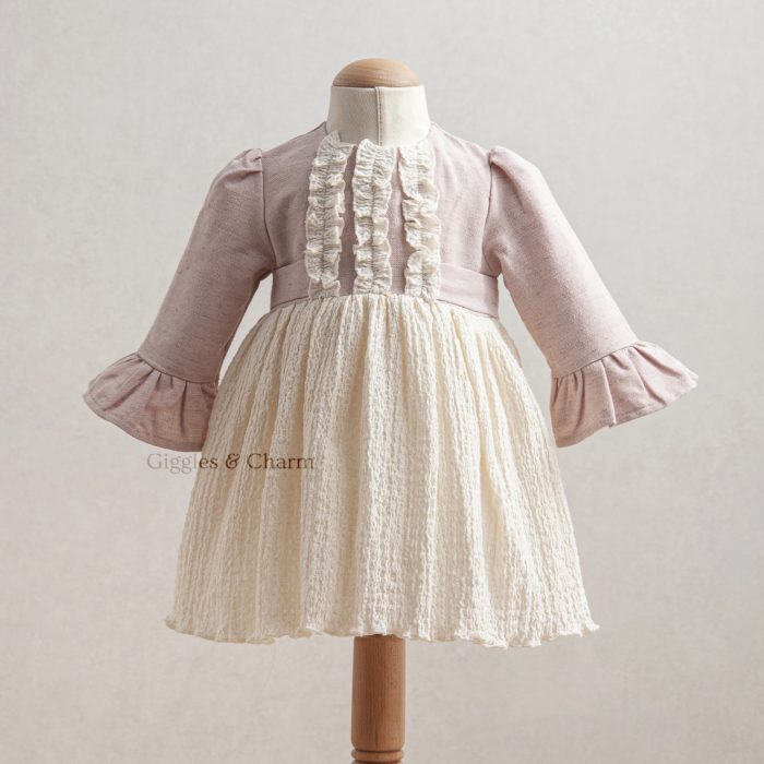 Bell sleeve textured dress