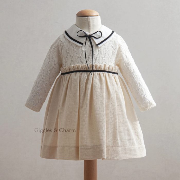 Bow detail cotton dress