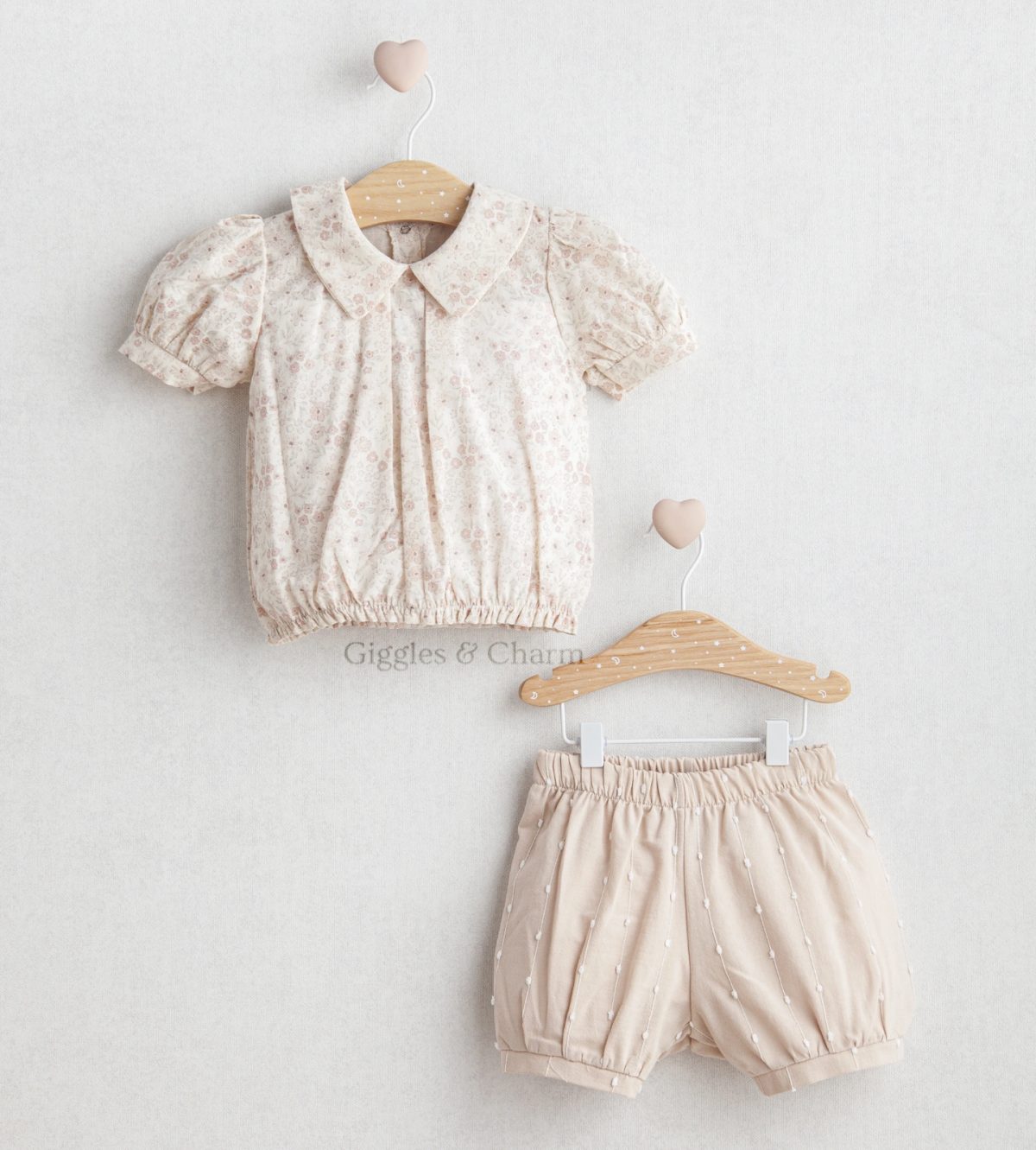 Floral Puff sleeve Top & Shorts set