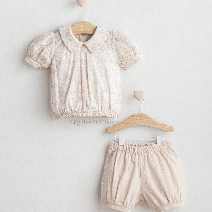 Floral Puff sleeve Top & Shorts set