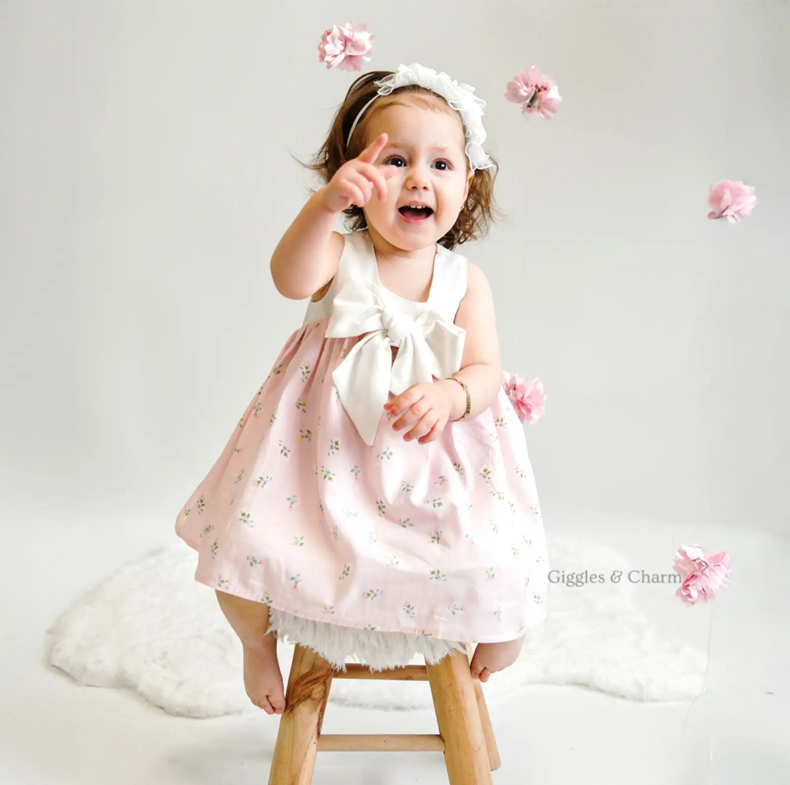 Floral print dress with bottoms