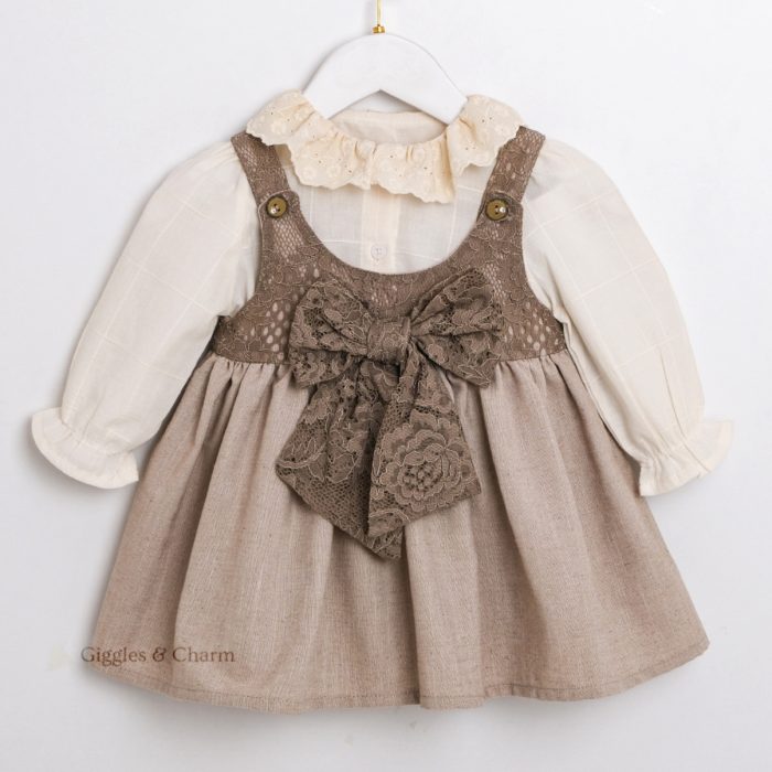 Lace Bow dress with shirt
