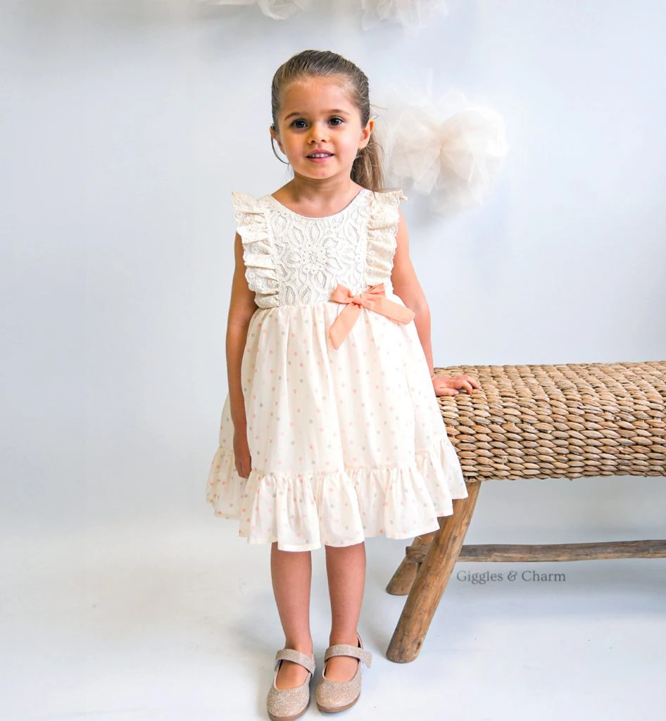 Mini dotted bow dress