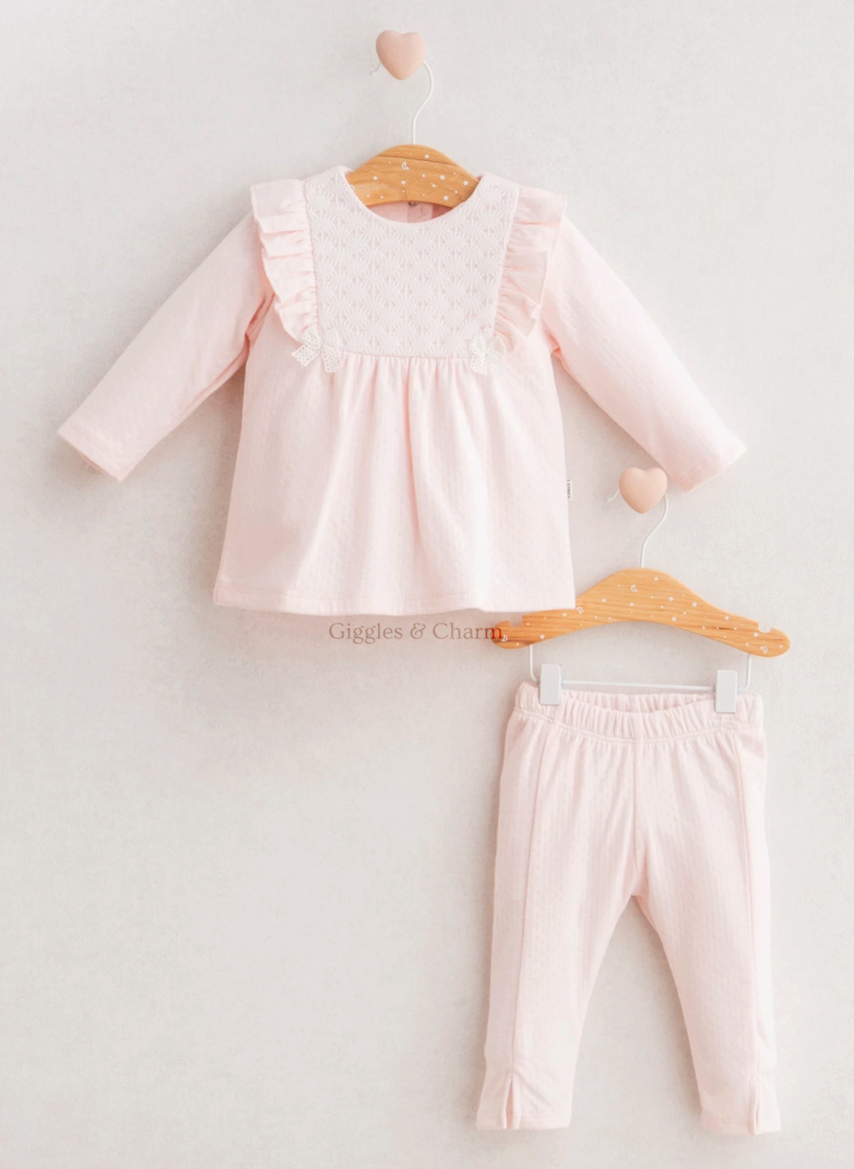 Ruffle shoulder knit top & legging set - Image 3