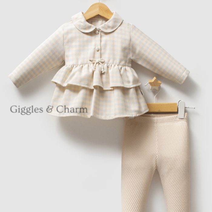 Gingham Layered blouse with pants