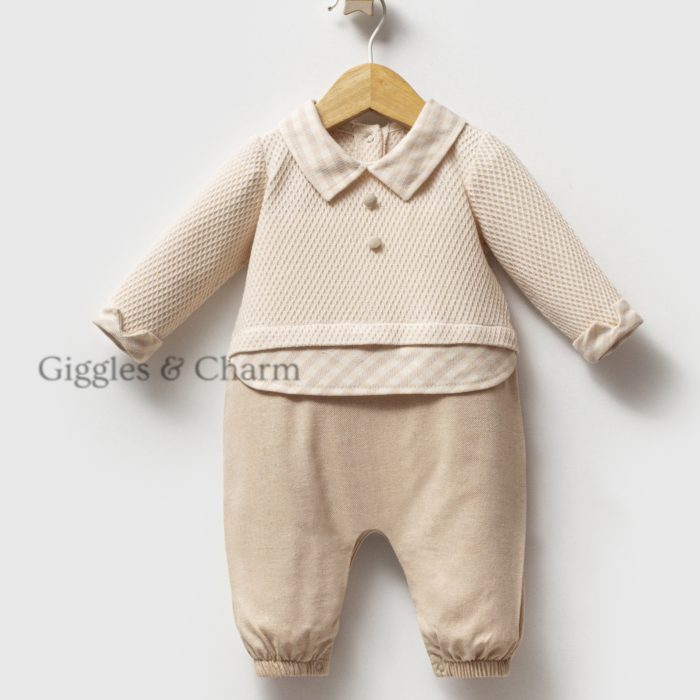 Waffle Collared Knit Jumpsuit