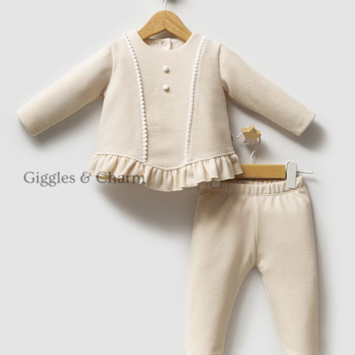 Peplum knit sweatshirt with Pants