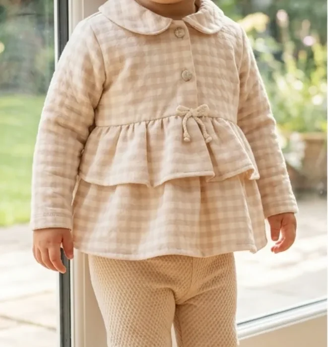 Gingham Layered blouse with pants