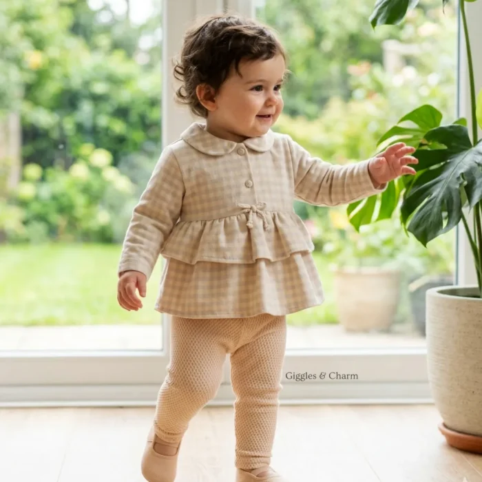 Gingham Layered blouse with pants