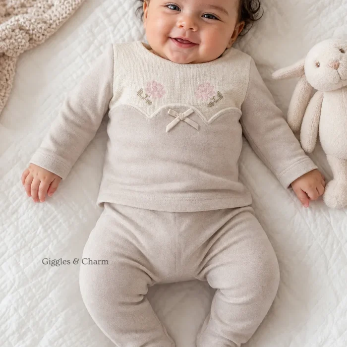 5 Piece Scallop knit outfit set