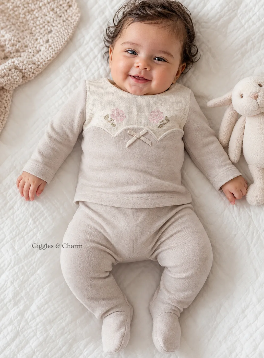 5 Piece Scallop knit outfit set