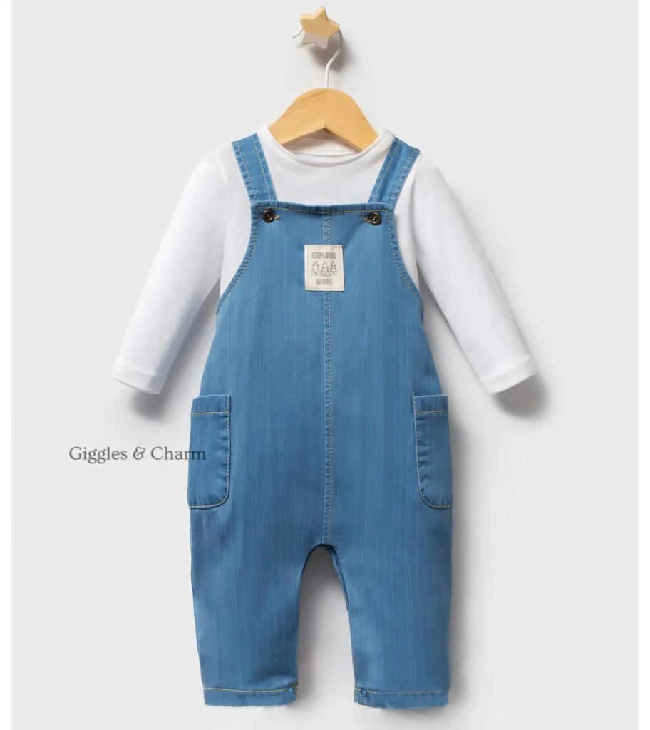Denim Overalls Set