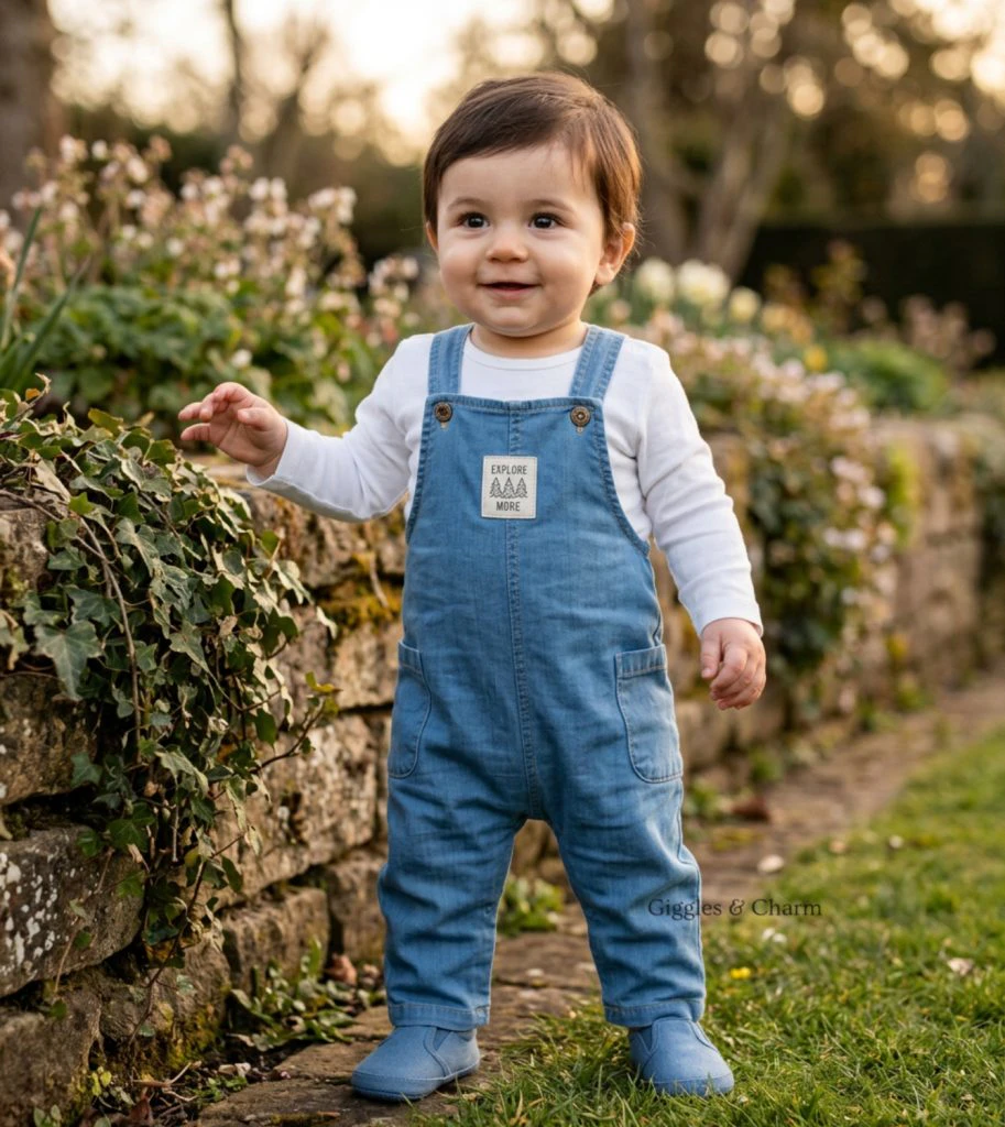Denim Overalls Set