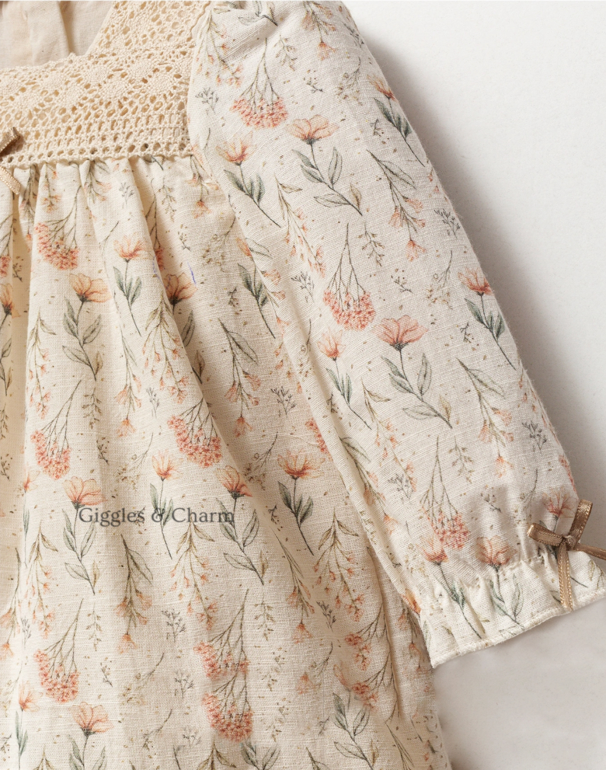 Spring Lace Dress & bow set - Image 2