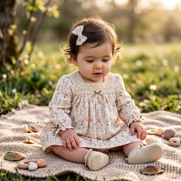Spring Lace Dress & bow set