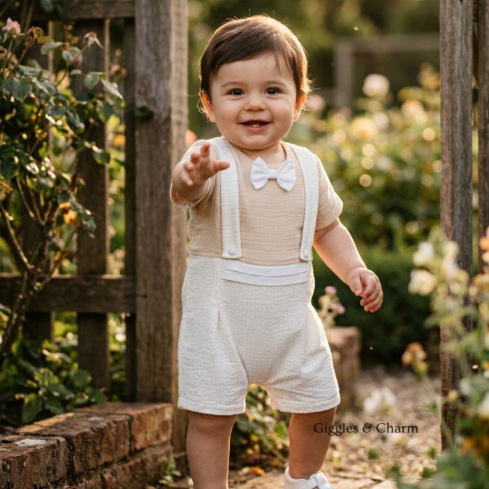 Suspender Bow Tie Romper