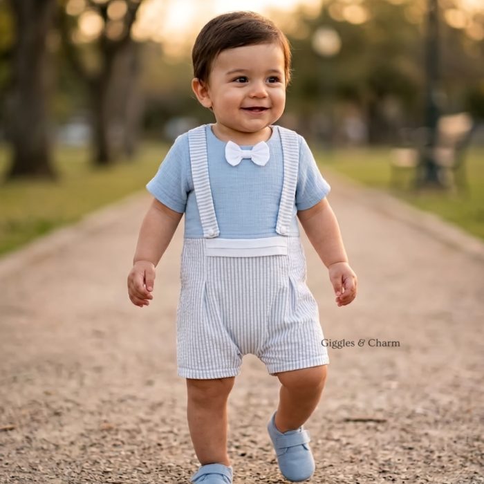 Suspender Bow Tie Romper