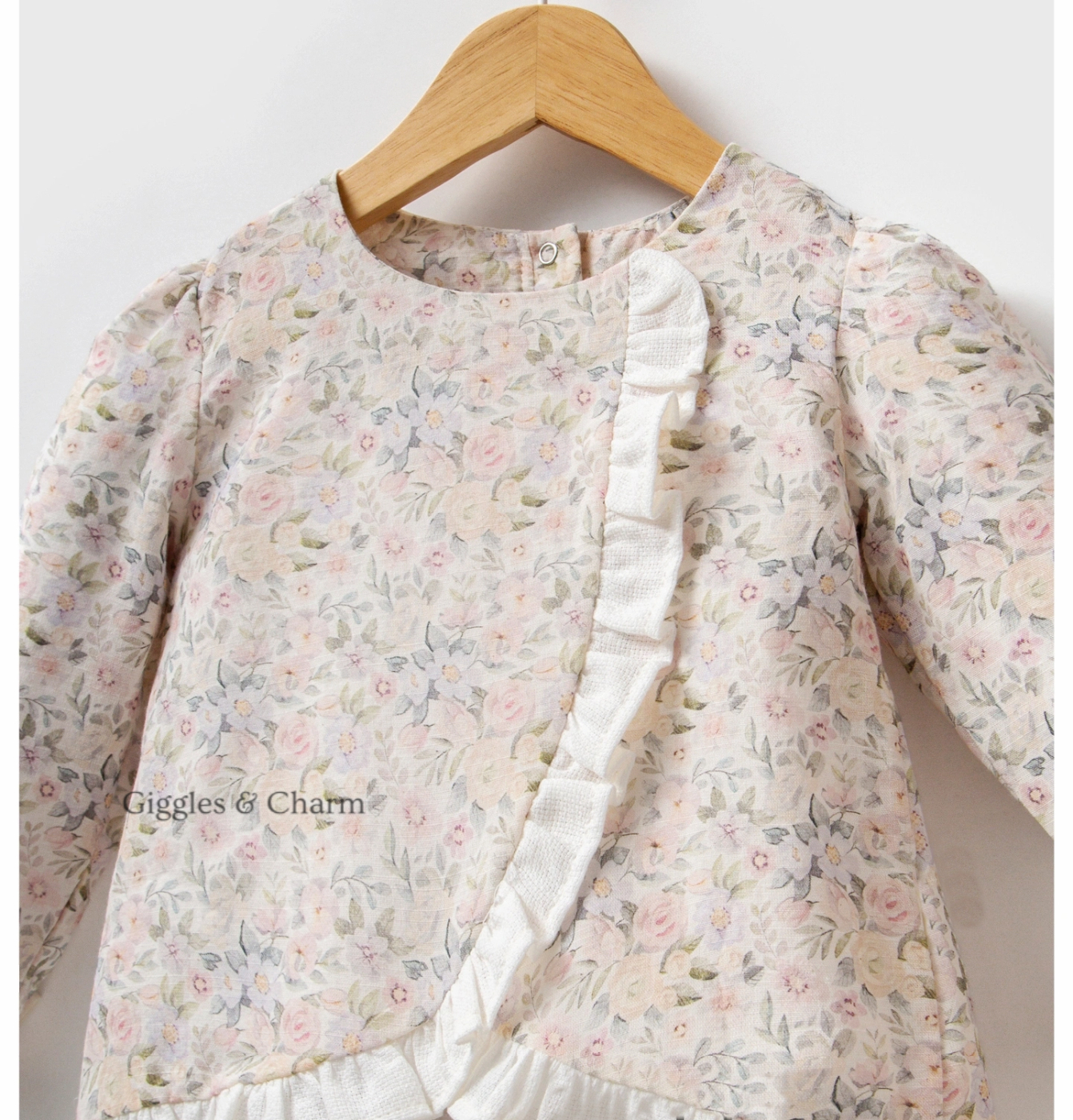 Floral Ruffle Wrap Top & Pants Set - Image 2