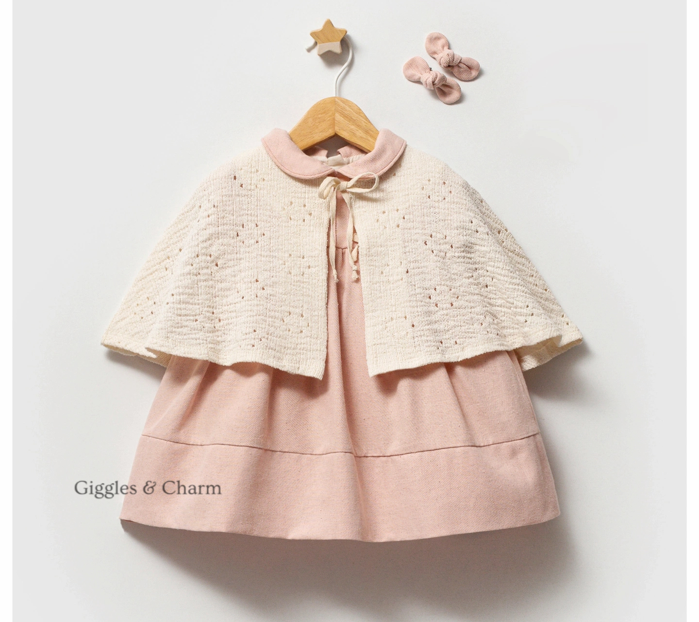 Ruffle Dress with Knit Cape set - Image 2