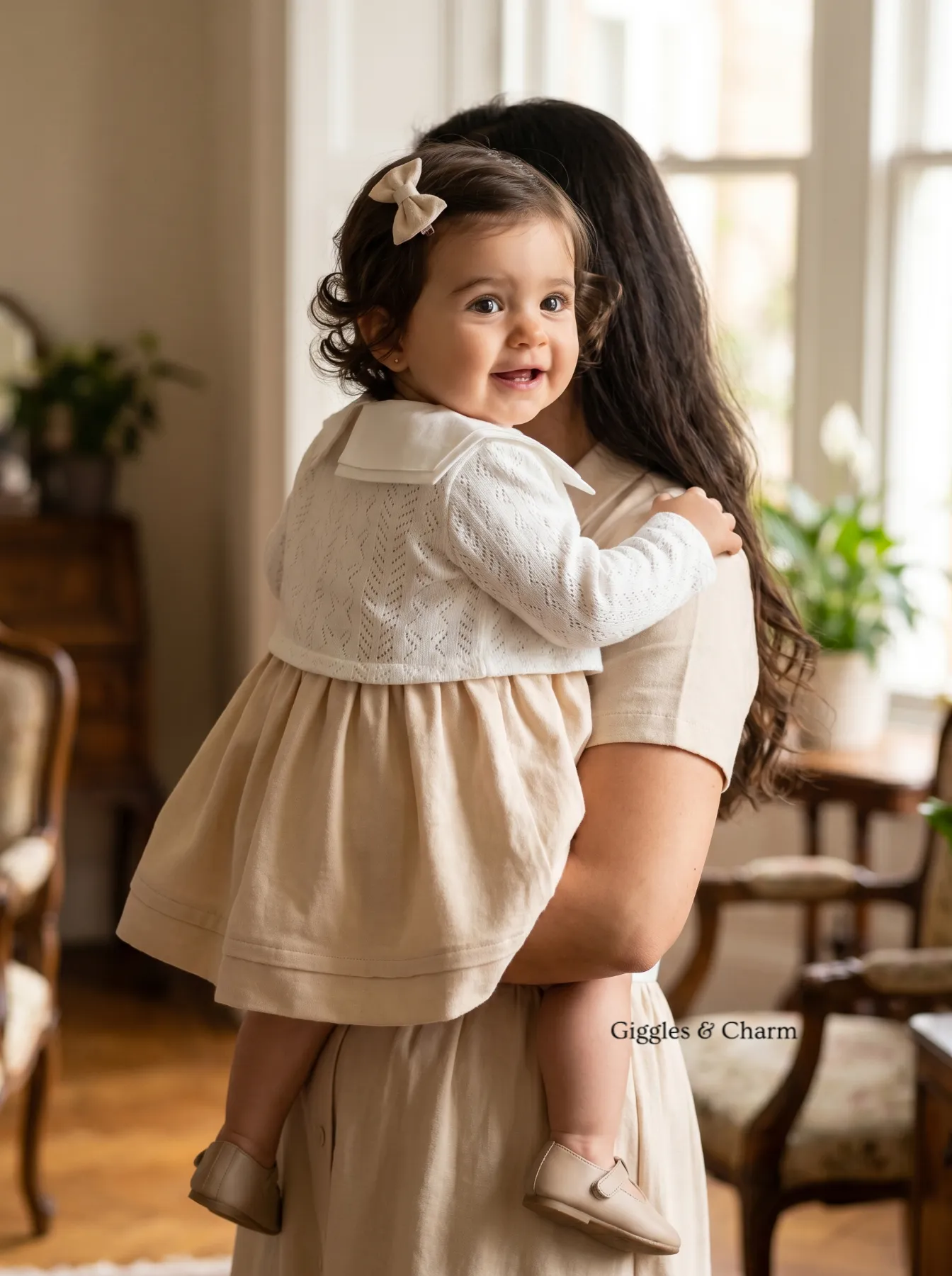 Sailor Collar Dress & Cardigan Set - Image 2