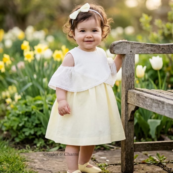 Yellow Cold-Shoulder Layered Dress