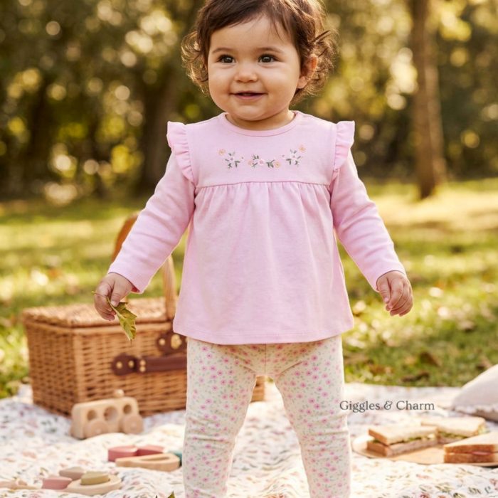 Floral Embroidered Tunic and Leggings