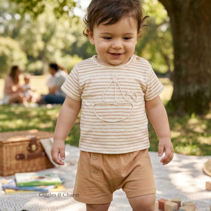 Sailboat T-Shirt and Caramel Shorts