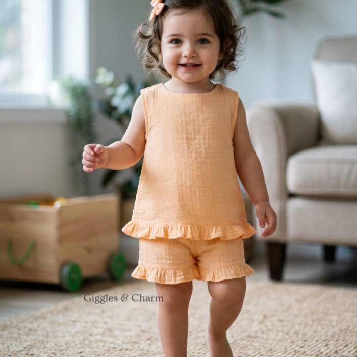 Swiss Dot ruffle Top and Shorts