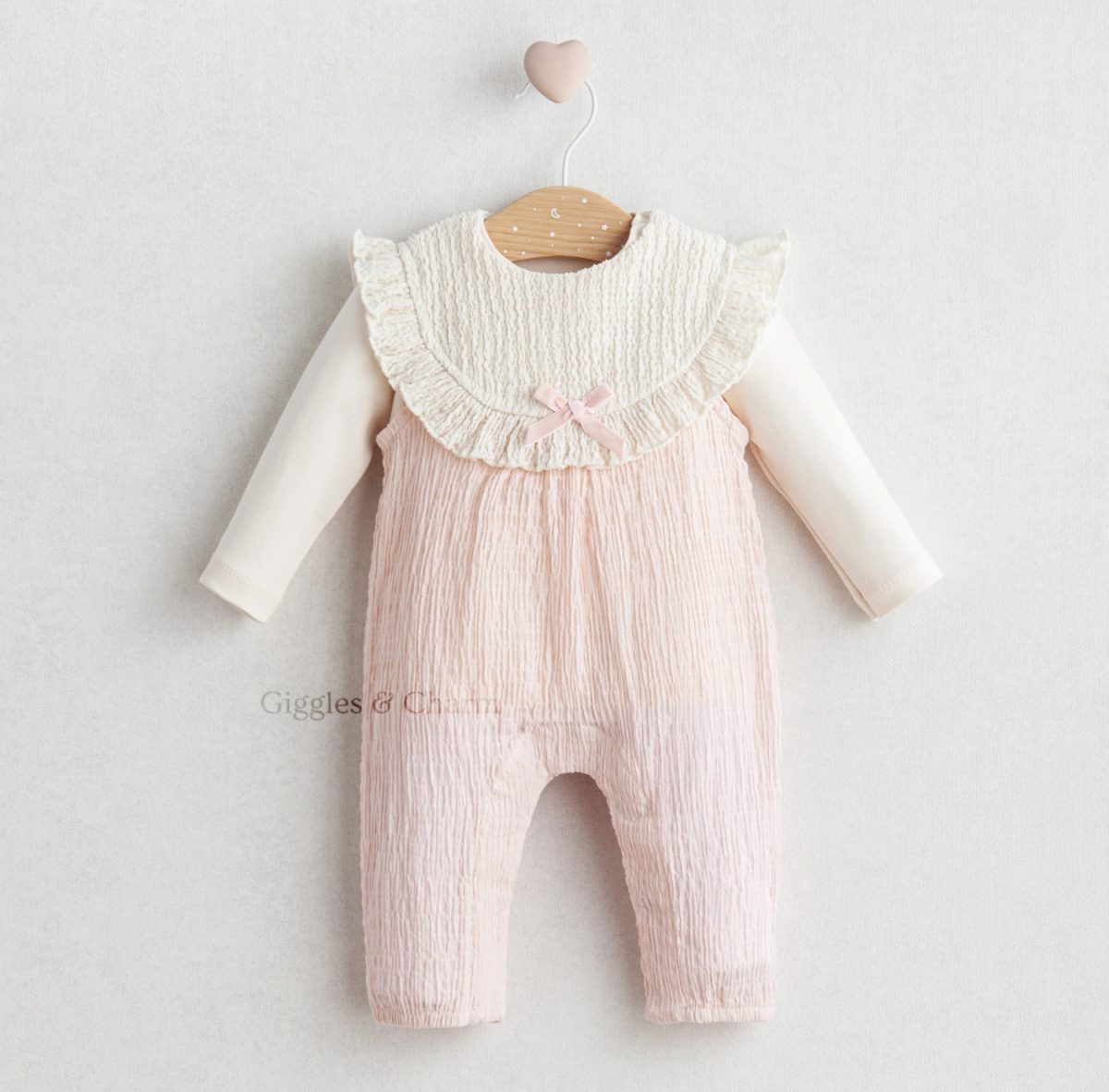 2-Piece Ruffle detail Overalls set