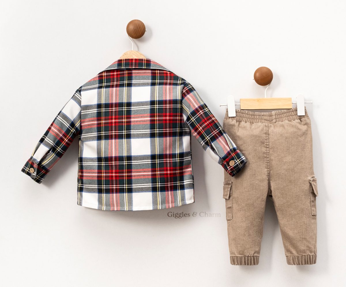 3 Piece Flannel Shirt and Jeans set - Image 3