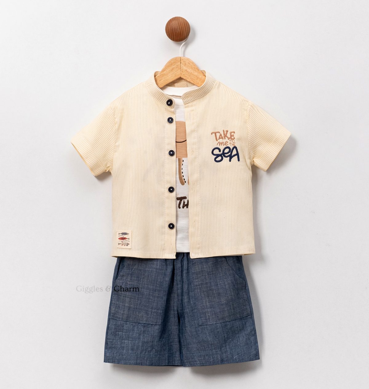 3 Piece Shirt and Shorts set