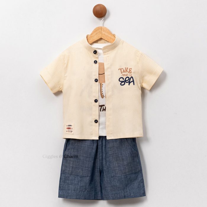 3 Piece Shirt and Shorts set