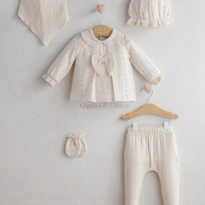 5-Piece Newborn Girl Bow outfit set