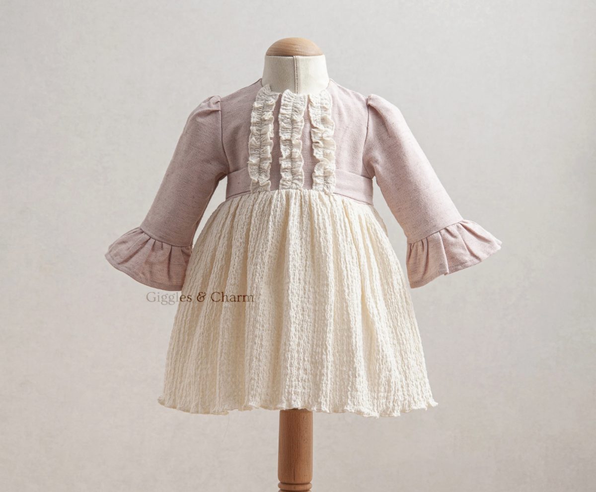 Bell sleeve textured dress