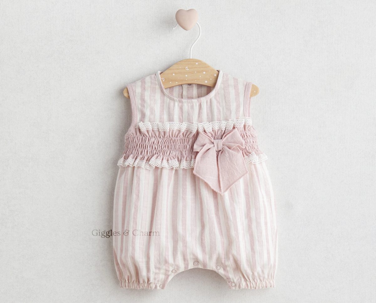 Cotton Bow Bubble Romper
