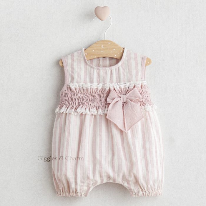 Cotton Bow Bubble Romper
