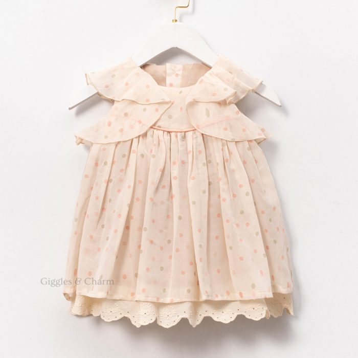 Cotton ruffle shoulder dress