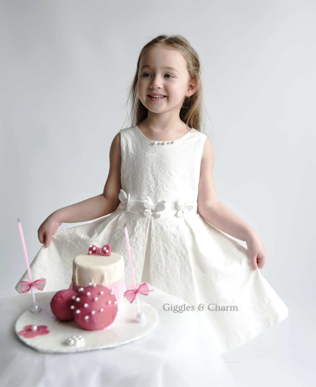 Jacquard butterfly design dress