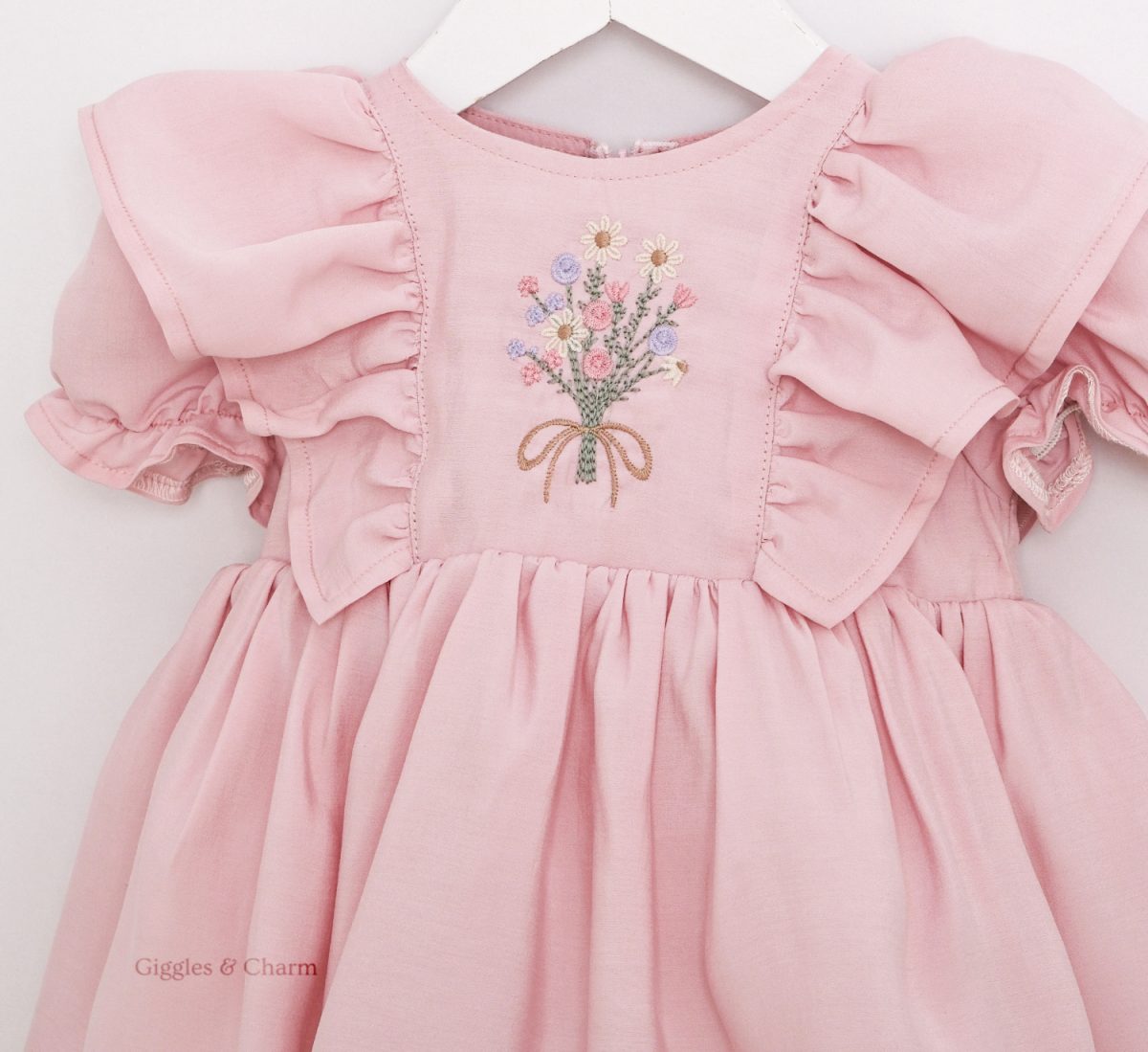 Embroidered bouquet dress - Image 3