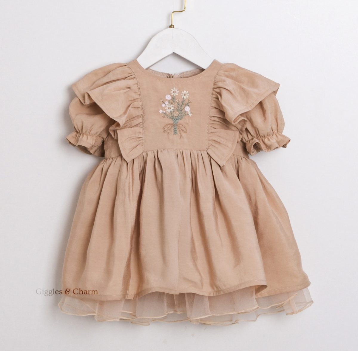 Embroidered bouquet dress - Image 4