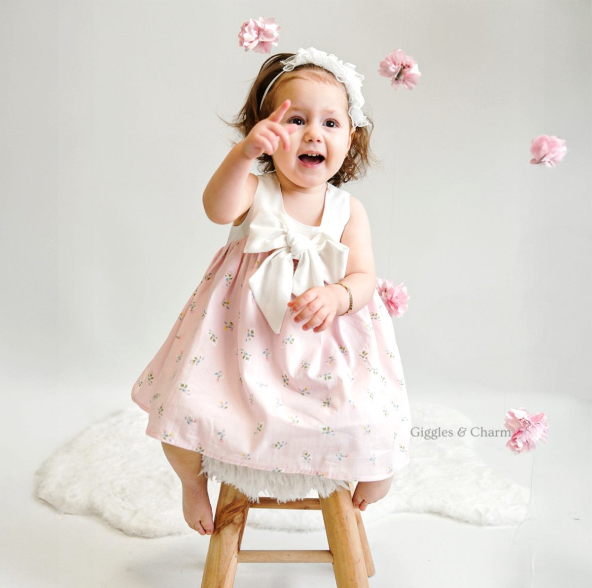 Floral print dress with bottoms