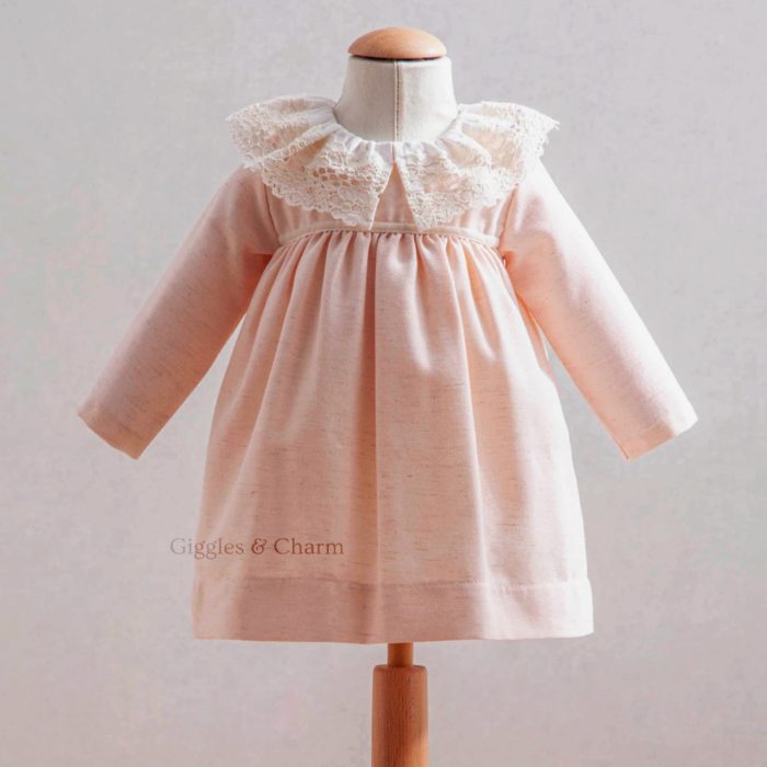 Full sleeve lace collar dress