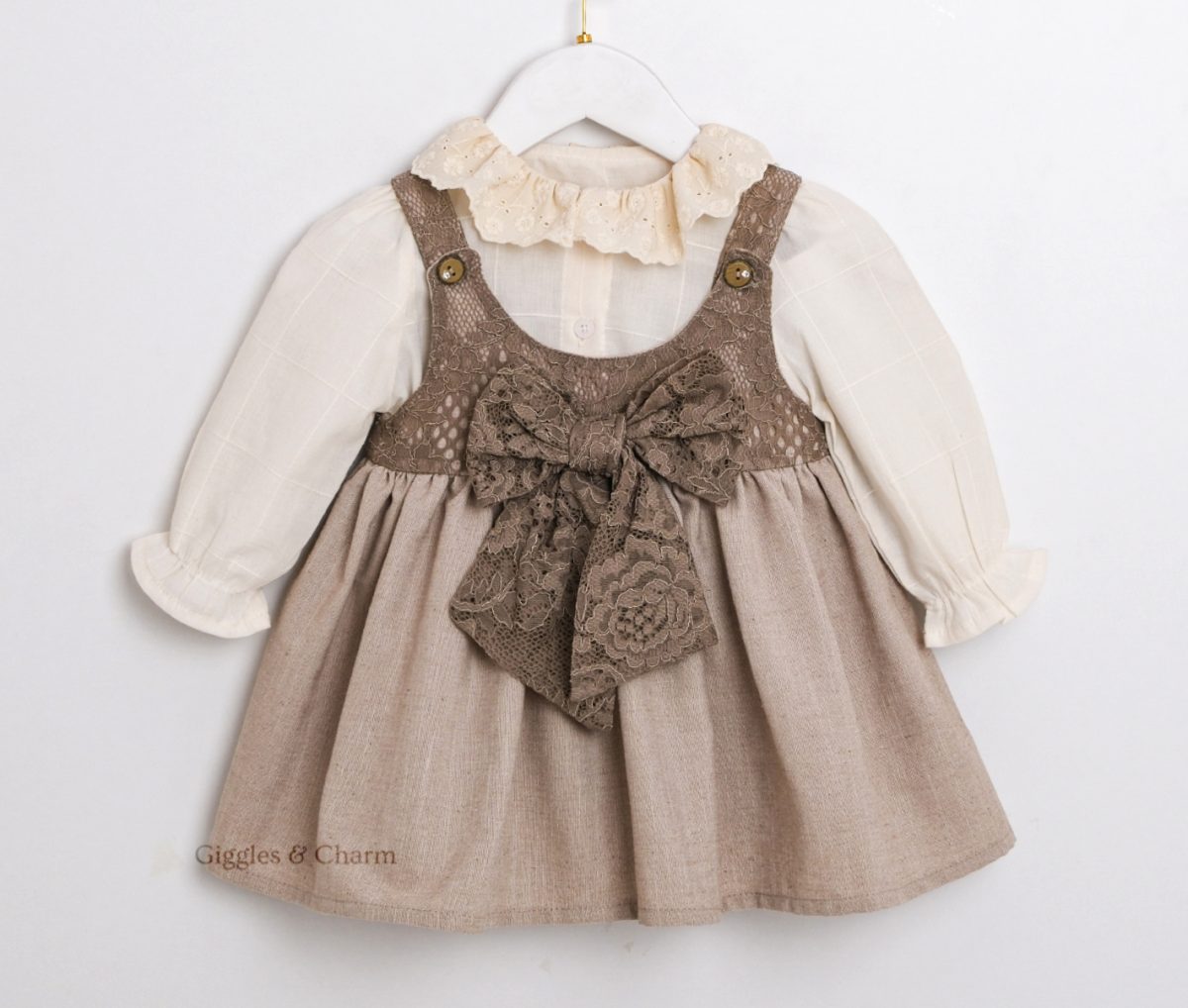 Lace Bow dress with shirt