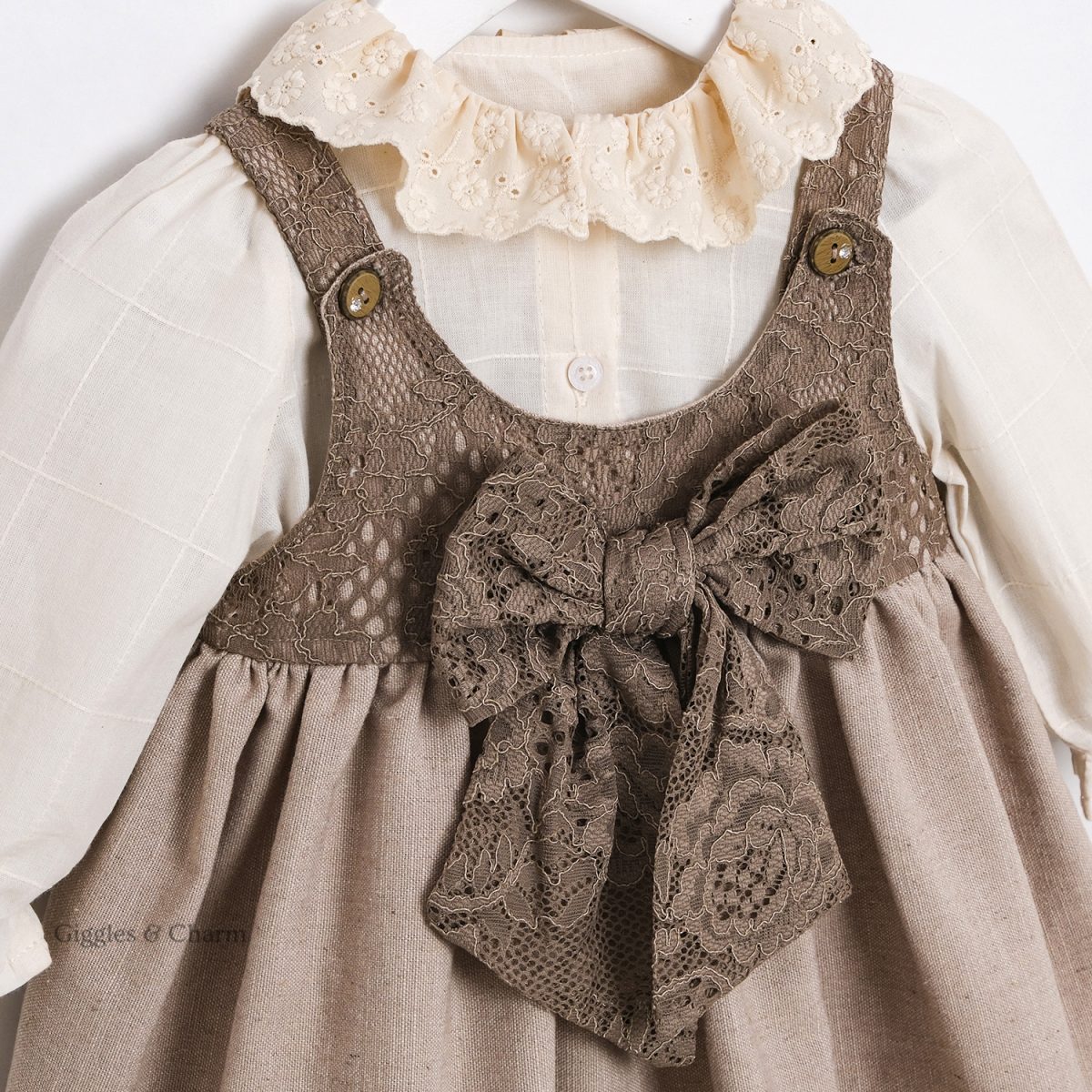 Lace Bow dress with shirt - Image 2