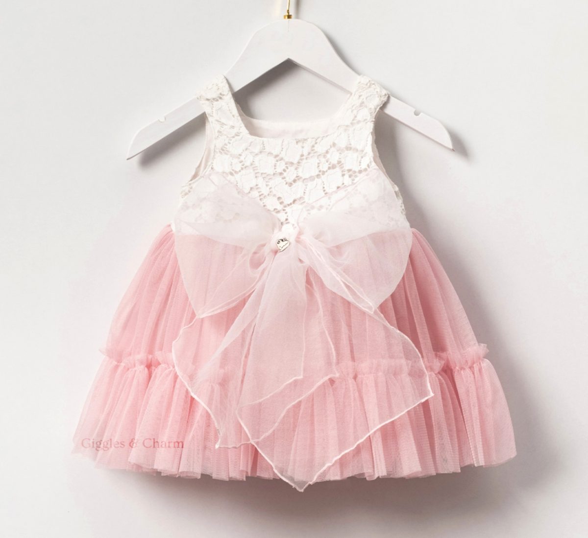 Lace bow tulle layered dress - Image 2