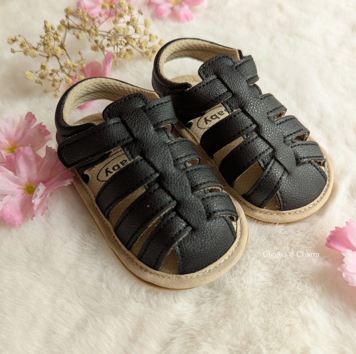 Black Pre-walker Sandals