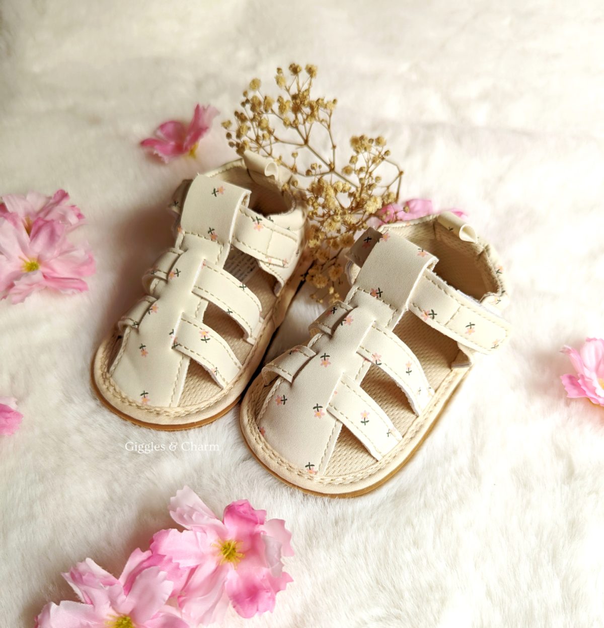 White floral Sandals