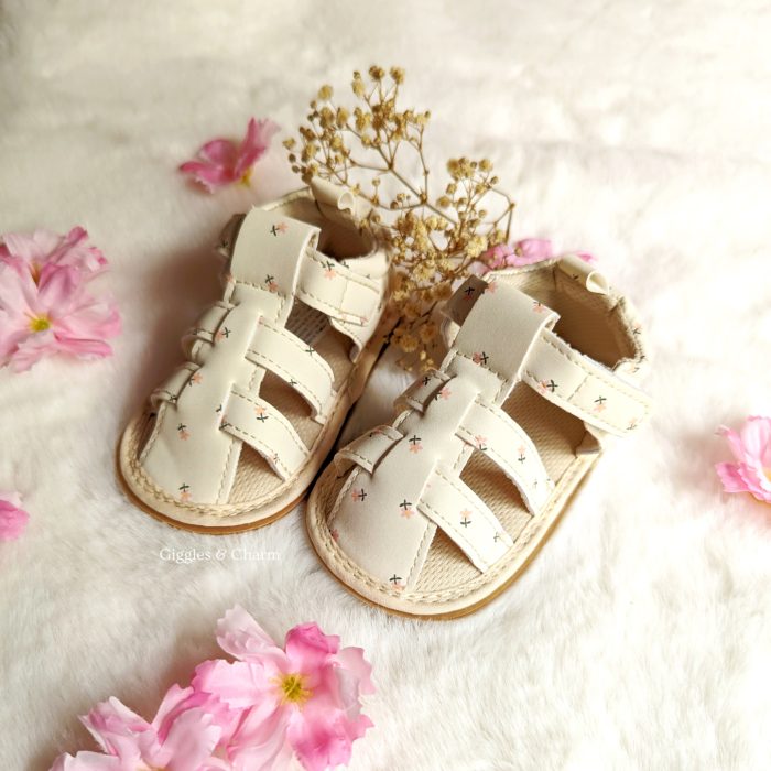 White floral Sandals